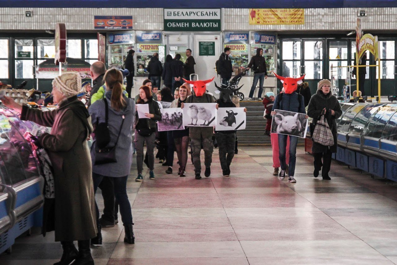 На Комаровке протестовали против мясной индустрии